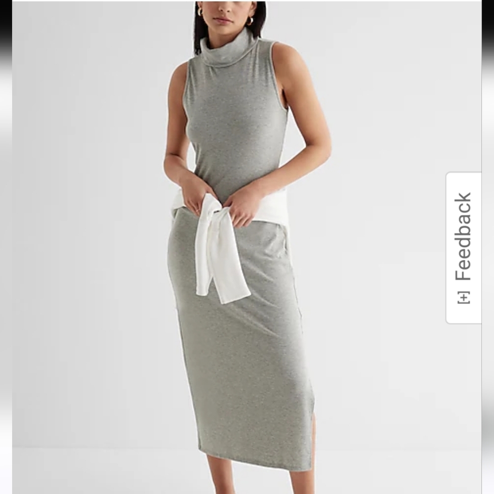 Express Ribbed Mock Neck Sleeveless Midi Dress Size Small NWOT